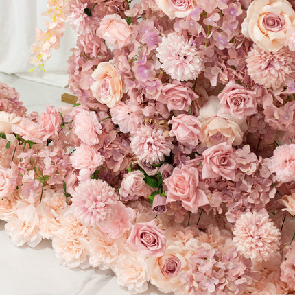 AliKopy Dusty Rose Floral Backdrop for 8ft Wedding Arch – Foam-Backed