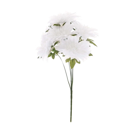 AliKopy 2 Bouquets 20" White Silk Dahlia Flower Sprays - Realistic & D