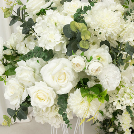 AliKopy 22-Inch White Silk Flower Centerpiece - Pre-Arranged Floral Ba