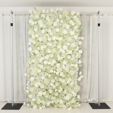 AliKopy 8ftx4ft Roll Up Flower Wall Panel with Silk Roses & Breathabil