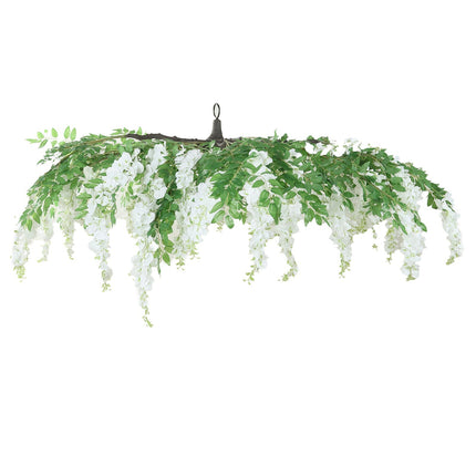 AliKopy 55" White Silk Wisteria Vine Canopy - Interchangeable Branches