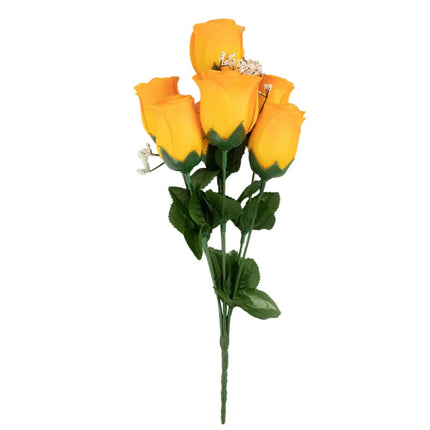 AliKopy 12 Premium Silk Orange Rose Bud Bouquets - Realistic & Durable