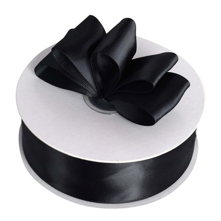 AliKopy 50 Yards 1.5" Black Satin Ribbon - Single Face, Decorative Qua