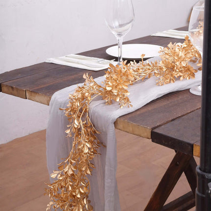 AliKopy 6ft Metallic Gold Artificial Boxwood Leaf Garland - Versatile