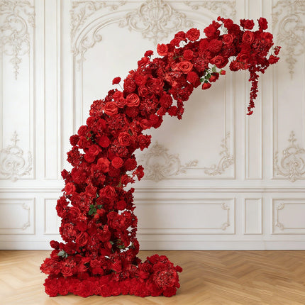 AliKopy Red Floral Backdrop for 6.5ft Wedding Arch – Foam-Backed Roses