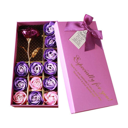 Passionate Love Soap Rose Luxury Gift Set - Opulent Wedding and Special Occasion Present with Elegant Gold Leaf Detail