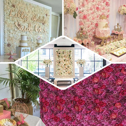 AliKopy 13 Sq Ft White Champagne UV Protected Flower Wall Mat - 4 Pane