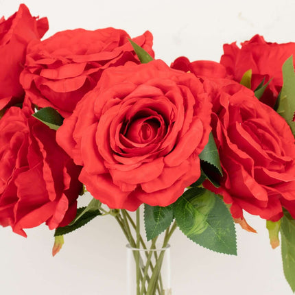 AliKopy 17" Red Premium Silk Jumbo Rose Bouquet - High Quality, Weddin