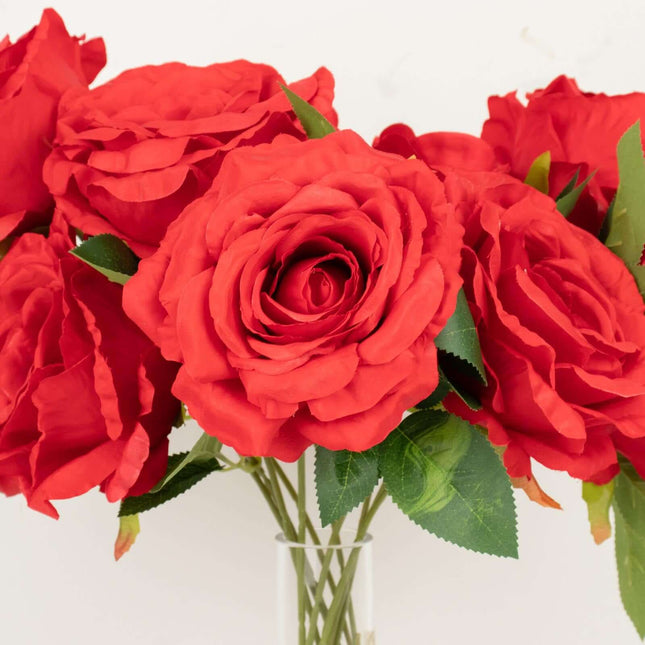 AliKopy 17" Red Premium Silk Jumbo Rose Bouquet - High Quality, Weddin