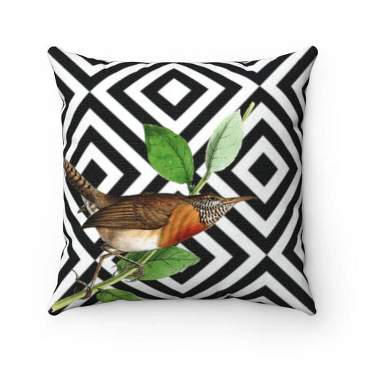 Vibrant Bird Abstract Luxury Pillow Cover with Reversible Design