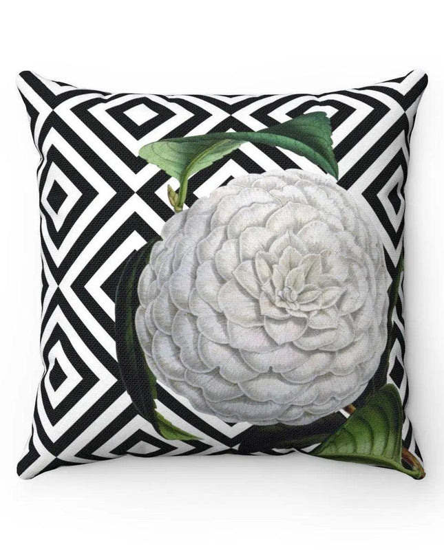 Chic Dual-Sided Camellia Floral Pillowcase with Eye-Catching Sublimation Artwork