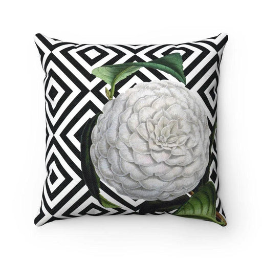 Elegant Reversible Decorative Pillowcase with Camellia Floral Design