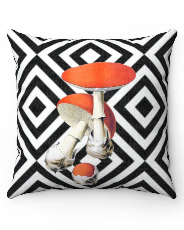 Elegant Dual-Sided Decorative Pillowcase with Vibrant Mushroom and Floral Patterns