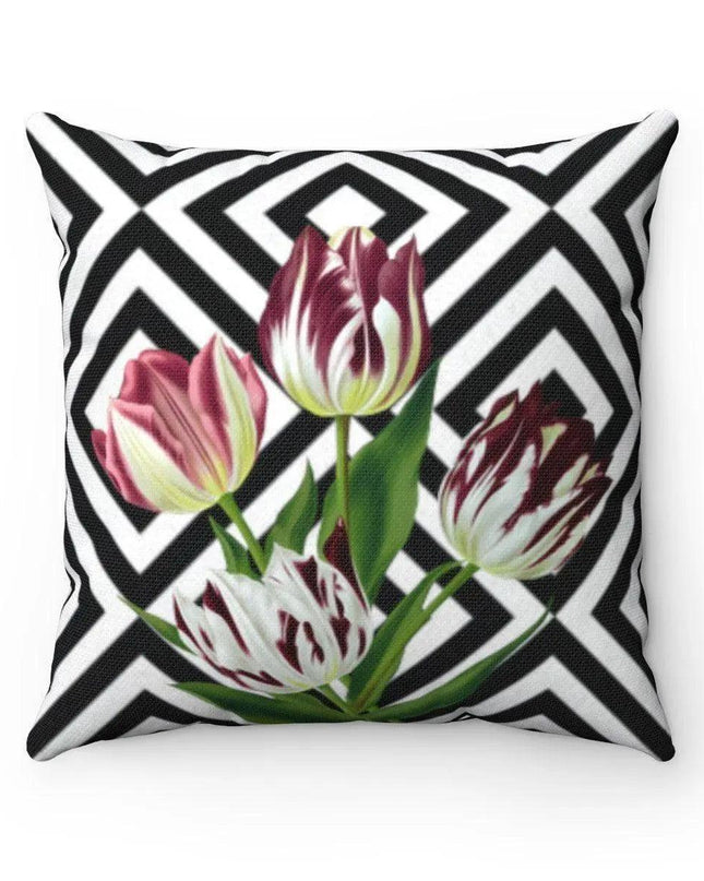 Elegant Reversible Tulip Print Pillowcase - Versatile Dual Design Cover