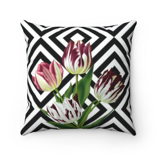 Luxury Tulips Reversible Decorative Pillowcase with Dual Designs