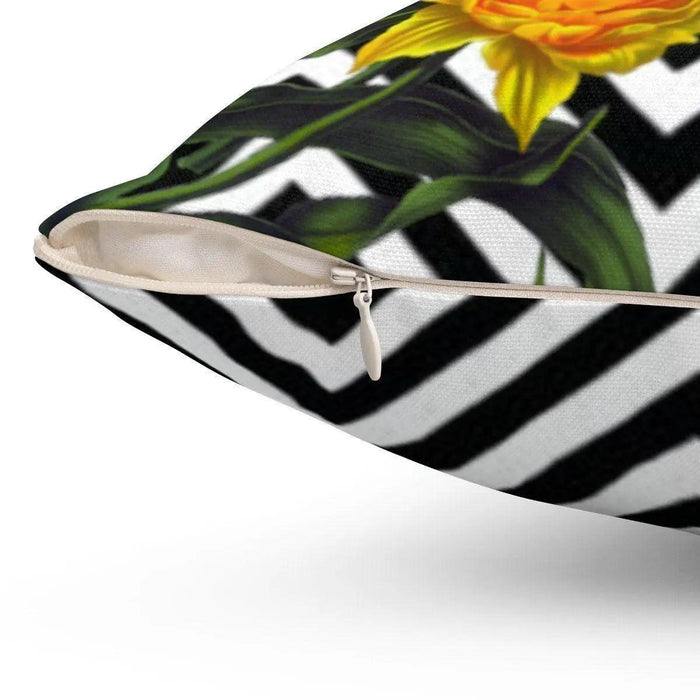 Luxurious Floral Print Reversible Throw Pillowcase