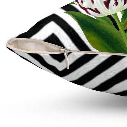 Elegant Reversible Tulip Print Pillowcase - Versatile Dual Design Cover