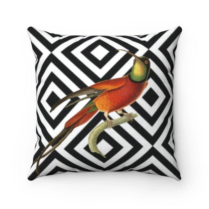 Luxurious 2-in-1 Reversible Cushion Cover with Humming Bird Design