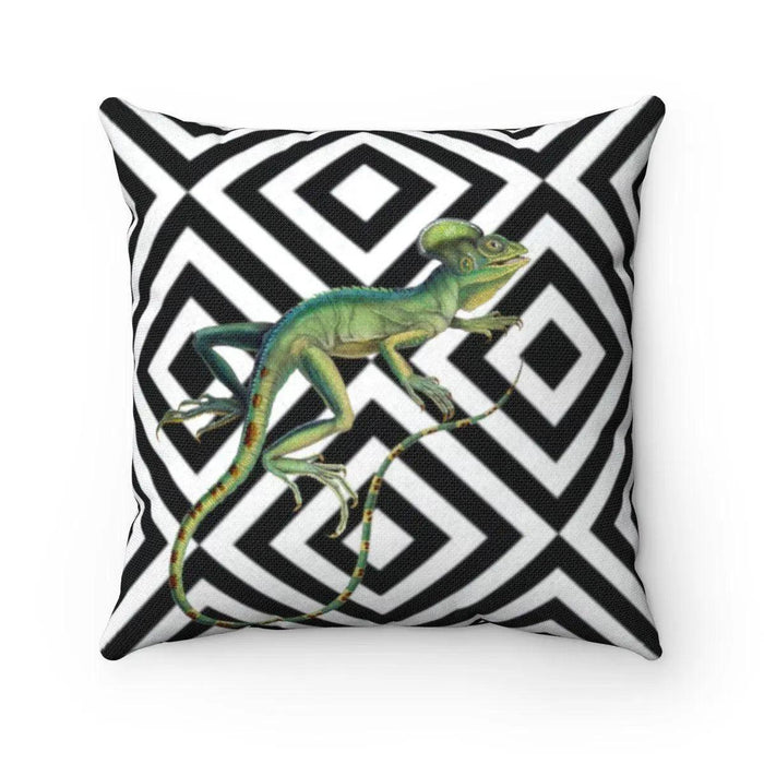 Reversible Luxury Decorative Pillowcase with Vibrant Lizard Abstract Print