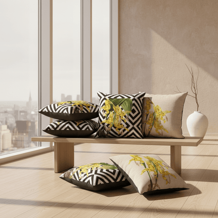 Chic Reversible Orchid Decorative Pillowcase Set for Stylish Home Décor