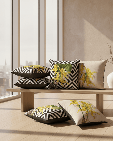 Chic Reversible Orchid Decorative Pillowcase Set for Stylish Home Décor