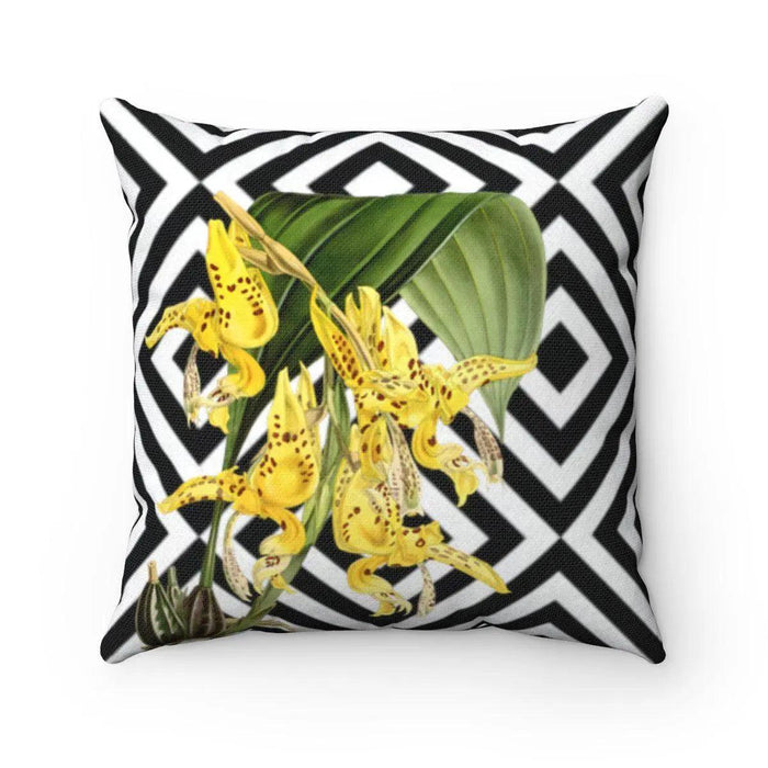 Reversible Decorative Pillowcase with Vibrant Orchid and Abstract Floral Prints