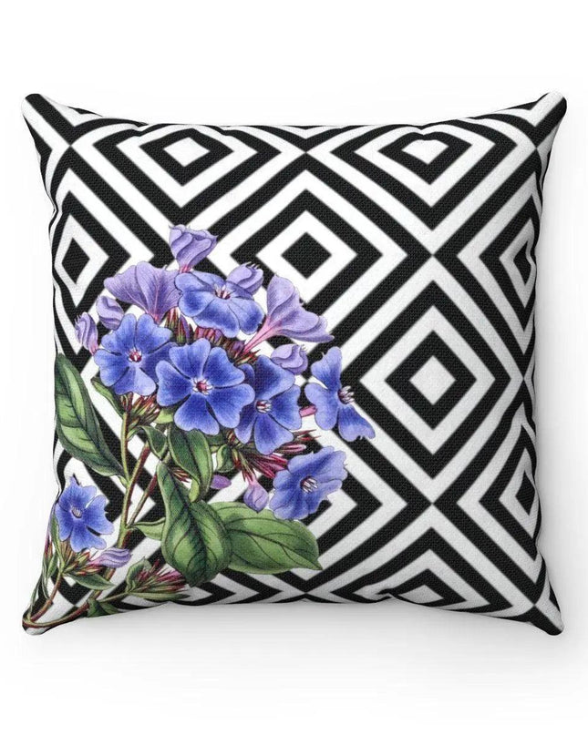 Elegant Reversible Purple Floral Pillow Cover - Maison d'Elite Series