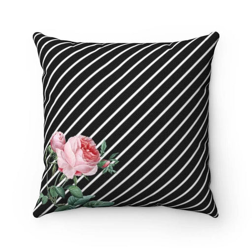 Reversible Floral Striped Luxury Cushion Cover by Maison d'Elite