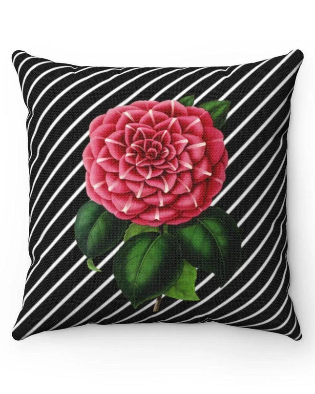 Reversible Elegant Floral and Stripe Decorative Pillow Cover by Maison d'Elite