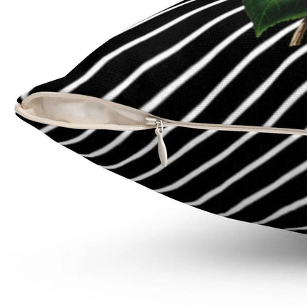 Reversible Elegant Floral and Stripe Decorative Pillow Cover by Maison d'Elite