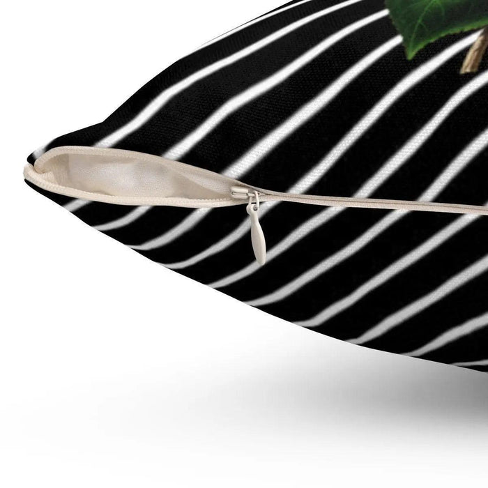 Elegant Reversible Striped Floral Cushion Cover by Maison d'Elite