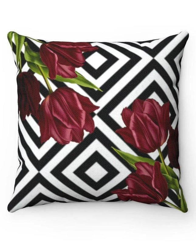 Chic Tulip Blossom Reversible Pillow Cover by Maison d'Elite