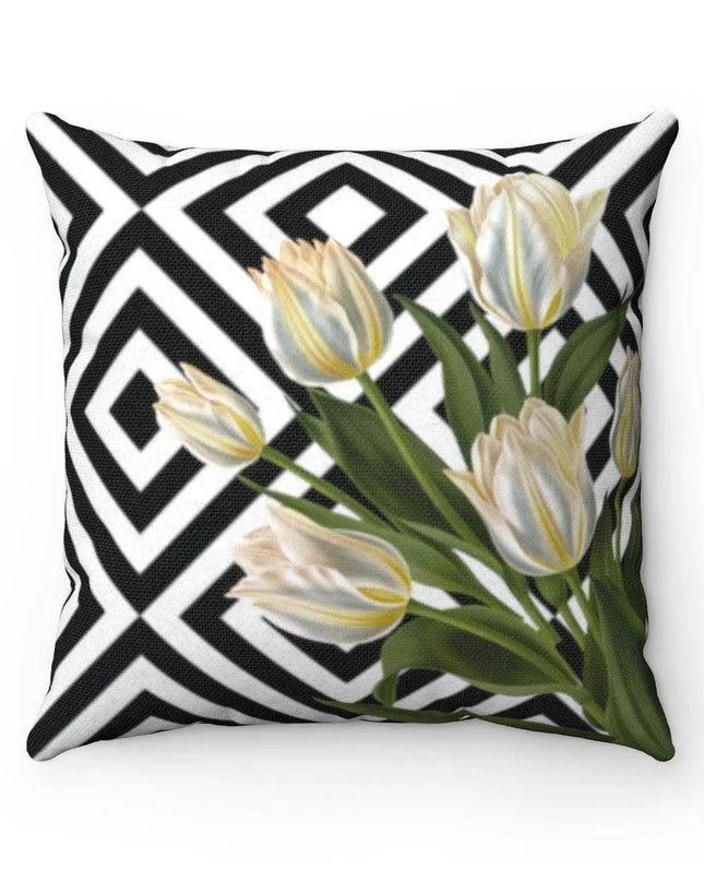 Vibrant Dual-Print Reversible Tulips Pillowcase Set