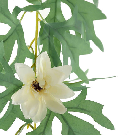 AliKopy 5.5ft Cream Artificial Daisy & Magnolia Leaf Garland - UV Resi