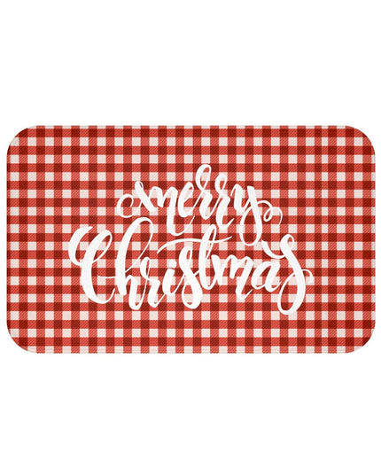 Cozy Holiday Plaid Bath Rug for a Festive Bathroom Experience