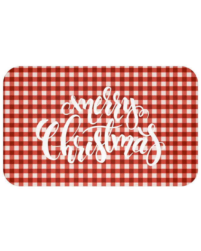 Cozy Holiday Plaid Bath Rug for a Festive Bathroom Experience