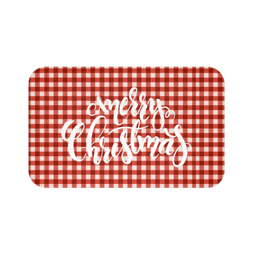 Christmas Plaid Bathroom Mat for Holiday Cheer