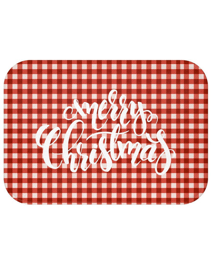 Cozy Holiday Plaid Bath Rug for a Festive Bathroom Experience