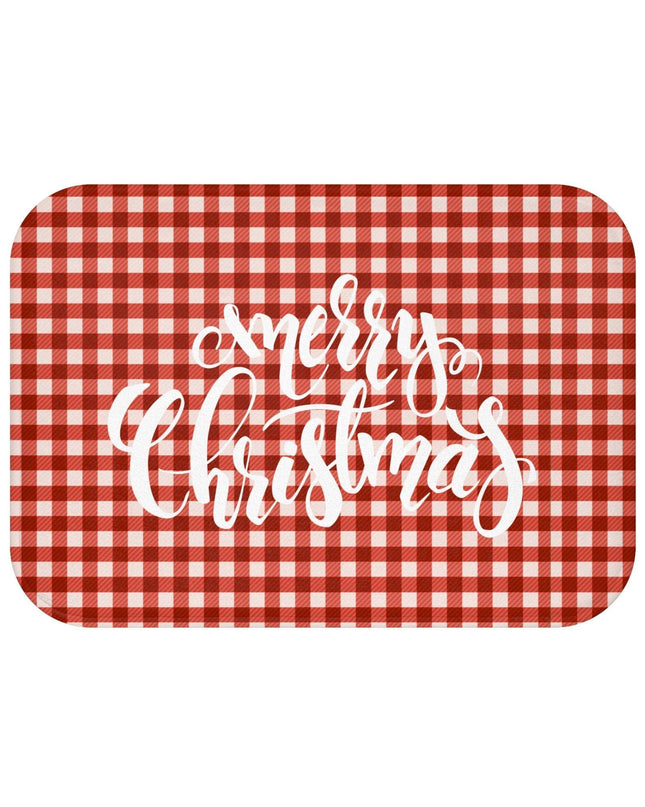 Cozy Holiday Plaid Bath Rug for a Festive Bathroom Experience