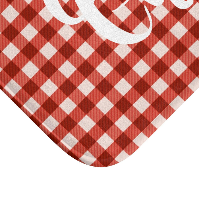 Cozy Holiday Plaid Bath Rug for a Festive Bathroom Experience