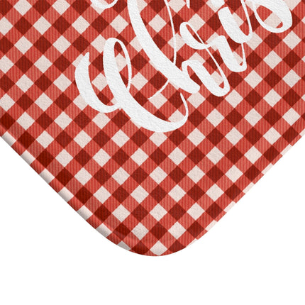 Cozy Holiday Plaid Bath Rug for a Festive Bathroom Experience