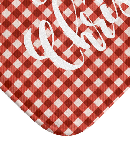 Cozy Holiday Plaid Bath Rug for a Festive Bathroom Experience