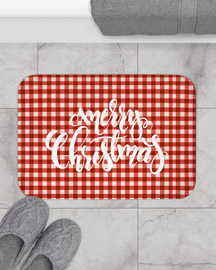 Cozy Holiday Plaid Bath Rug for a Festive Bathroom Experience