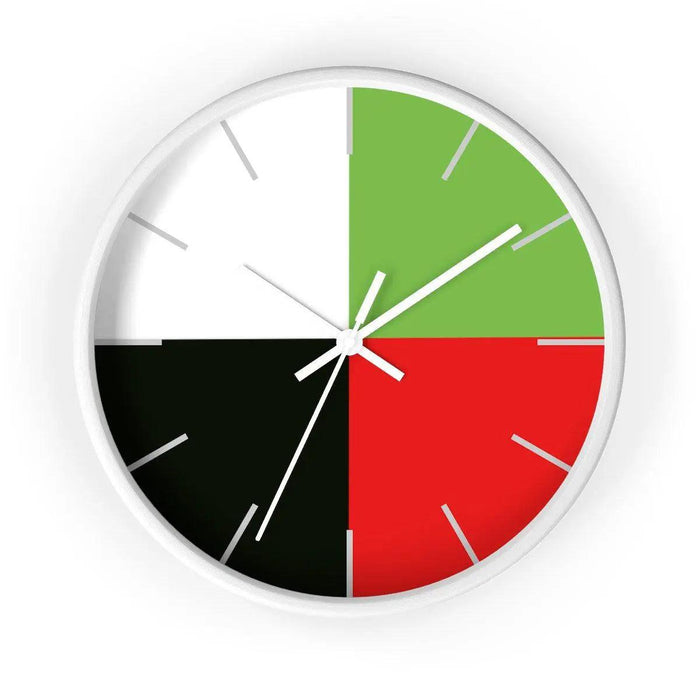 Color Block Wall Clock - Modern Home and Office Decor Statement Piece