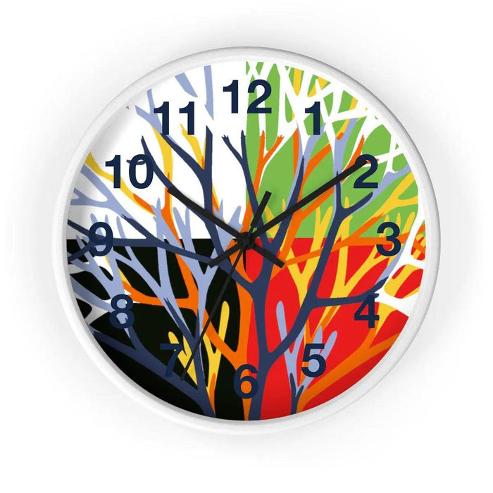 Coral Essence Wooden Frame Wall Clock with Elite Silhouette