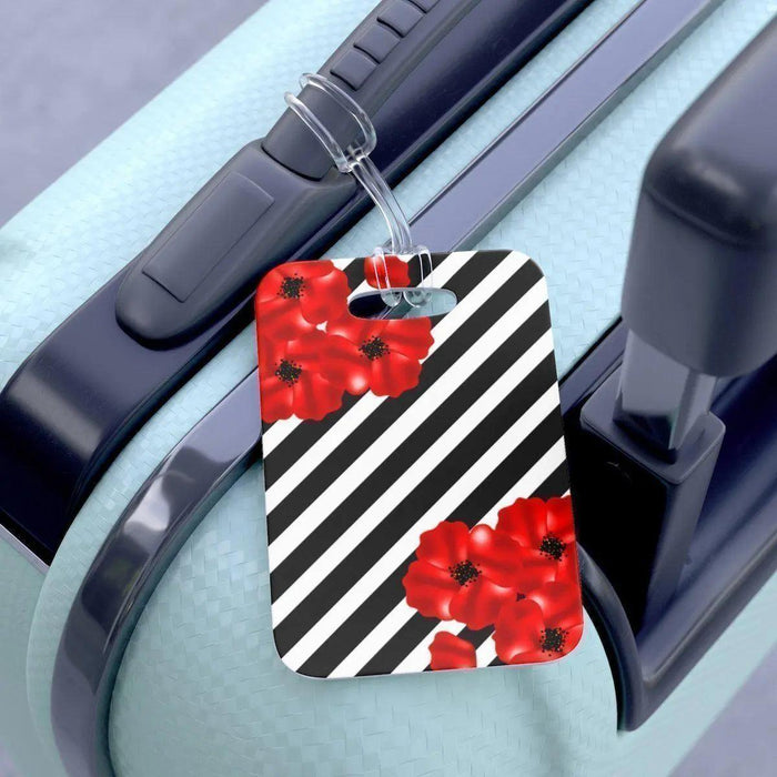 Elite Floral Personalized Bag Tag - Waterproof and Stylish