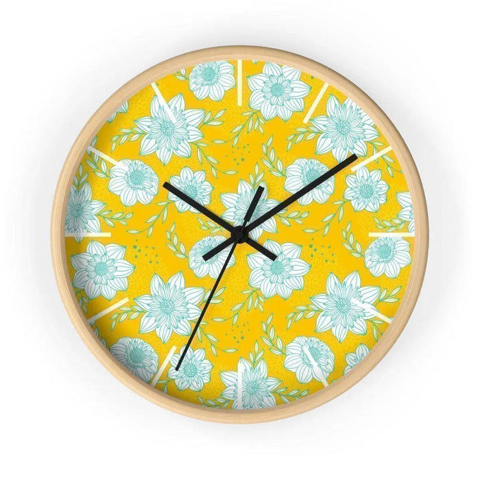 Elite Manor Floral Wooden Wall Clock