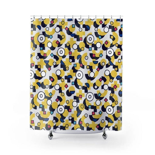 Modern Geometric Patterned Polyester Shower Curtain