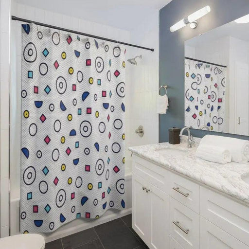 Elite Geometric Bathroom Curtain - Stylish and Functional