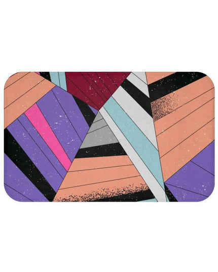 Elite Maison Contemporary Memory Foam Geometric Bath Mat